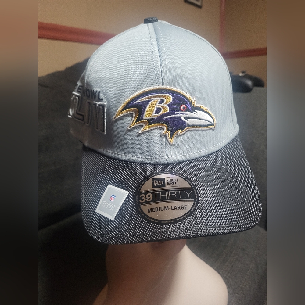NWT Mens Baltimore Ravens NFL Super Bowl XLVII Champions Fitted Hat Med/Large